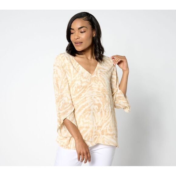 BEAUTIFUL by Lawrence Zarian Women's Top Plus Sz 1X Paradise Brown A646348 - Picture 1 of 4